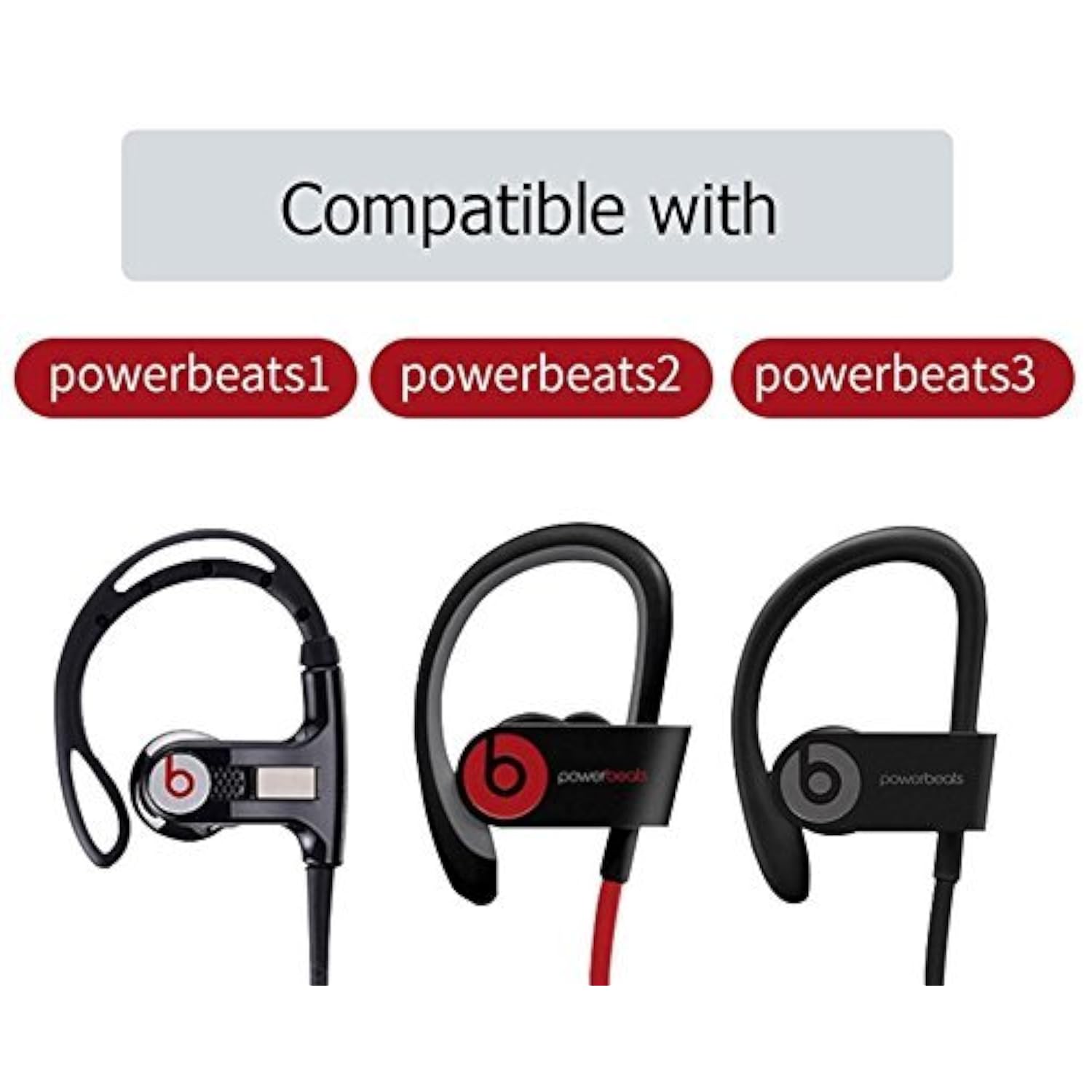 8 Pair (16Pcs) Replacement Earbud Tips For Beats Powerbeats3 Wireless Stereo Headphones - Small, Medium, Large, And Double Flange (Red)