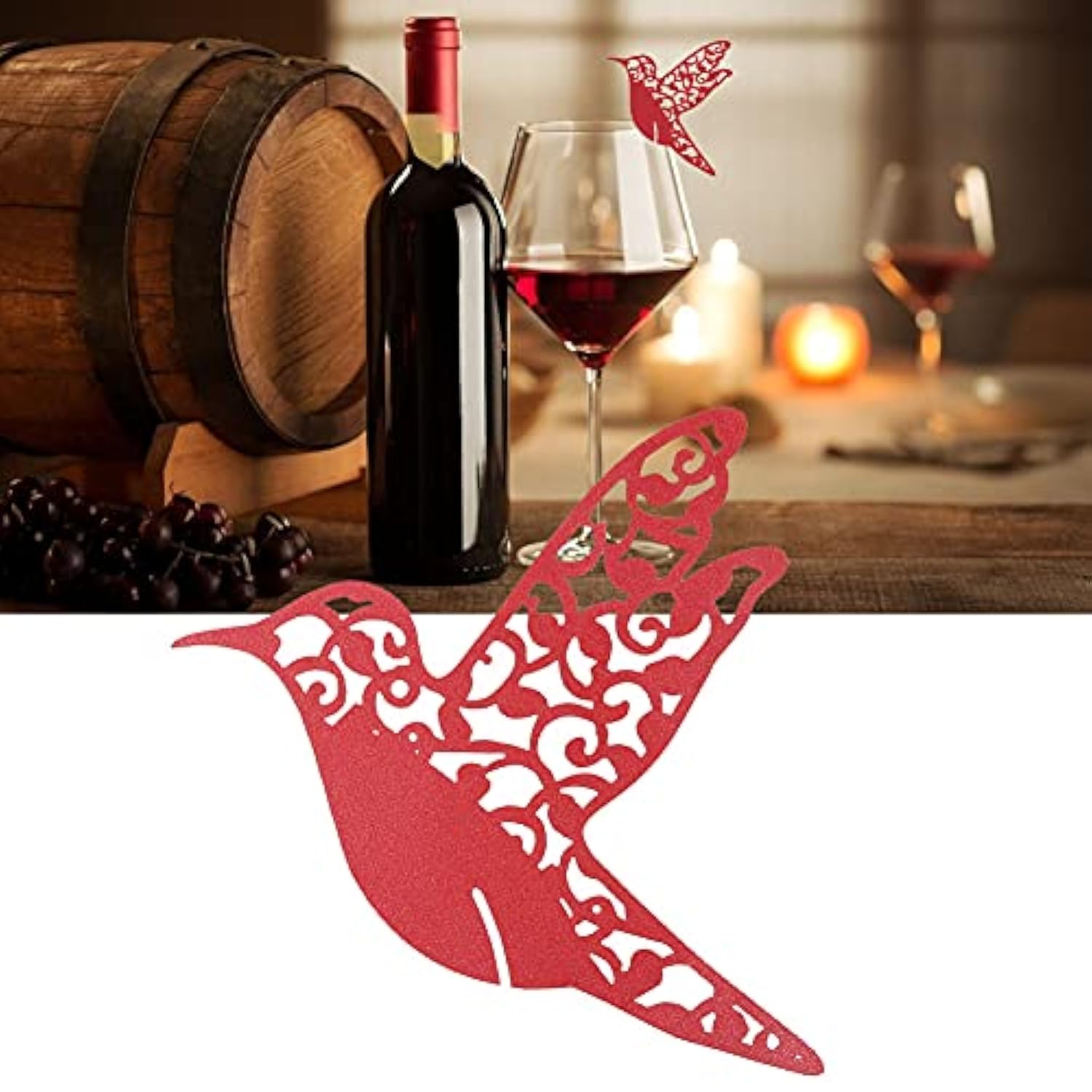 Wedding Name Place Cards, Place Cards For Wedding Or Party, Little Bird Shape Seating Name Place Cards For Wine Glass Table Decoration (50Pcs)(White)