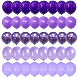 Purple Balloons, 60 Packs 12 Inch Metallic Chrome Purple Pearl Macaron Light Lavender Different Shades Balloons For Girl Birthday, Wedding, Anniversary, Baby Shower, Princess Decoration