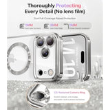 Designed For Iphone 17 Pro Max Case 6.9", [Glitter Card & Wrist Strap] [Compatible With Magsafe] [2X Hd Screen Protectors] Surround Raised Lens Protection For 17 Promax Case, Titanium Silver