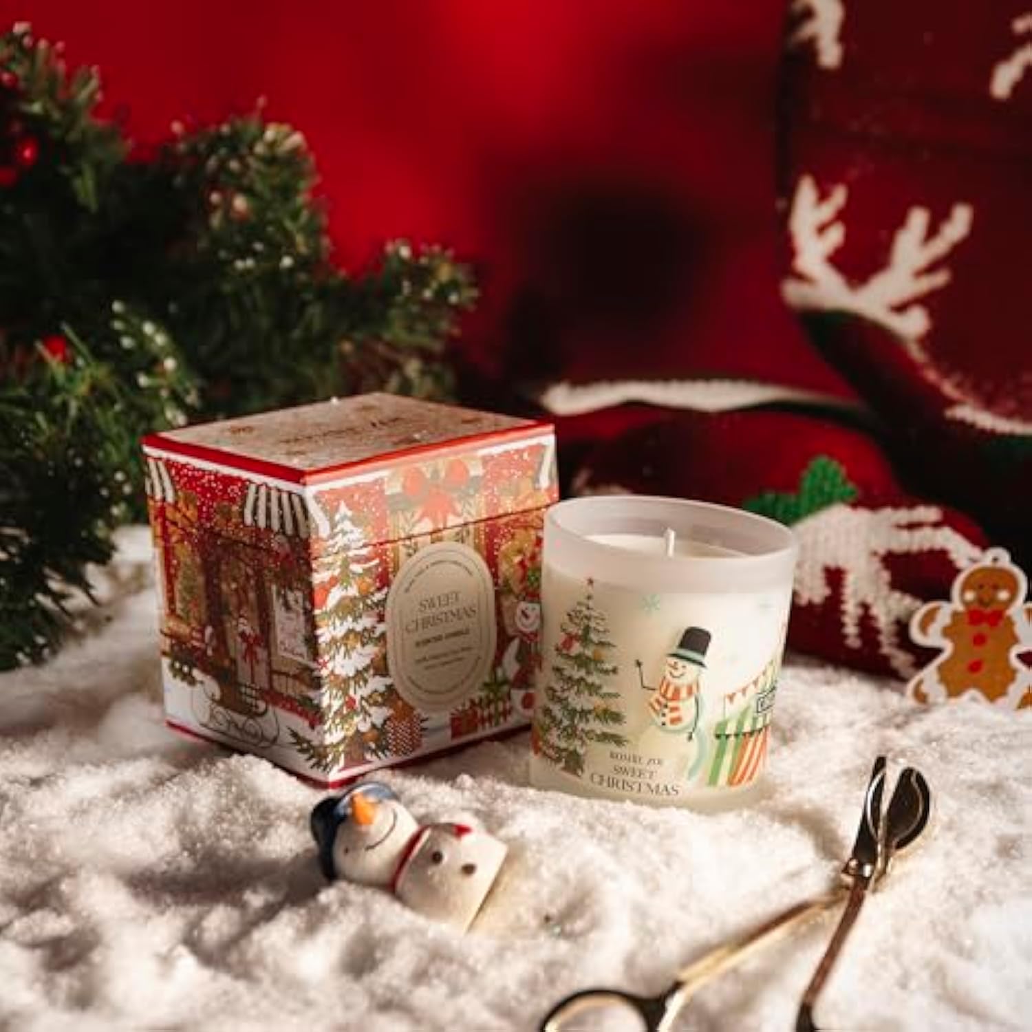 Christmas Scented Jar Candle - 6Oz Soy Wax Candle - Sweet Christmas Infused With Sweet Pine Aroma - With Beautiful Keepsake Box Special For Christmas/Holiday Gifts