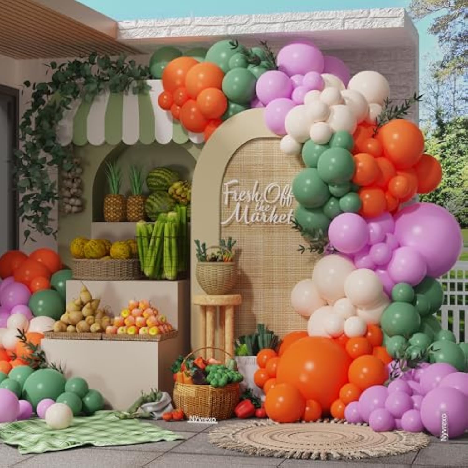 154PCS Fresh Off the Market Balloon Arch Kit for Bridal Shower Bachelorette