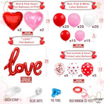 , Valentines Day Decorations Arch Set - Pack Of 115 | Happy Valentines Day Banner 12 Feet, No Diy With Love Balloons Script | Heart Balloons For Valentines Decorations | Valentines Day Balloons