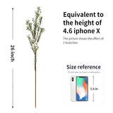 Artificial Flowers For Decoration, 6Pcs 26Inch White Wintersweet Fake Flowers,Faux Flowers For Vase,Faux Floral Stems For Wedding Party Kitchen Home Decorations (6, White Wintersweet)