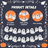 2pcs Halloween Hanging Ghost Banners Pre Strung Garland Haunted House Door Wall Fireplace Decor
