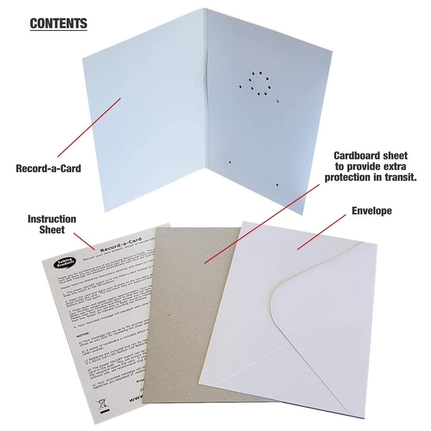 , Voice Recordable Talking Greeting Card, 40 Seconds Recording With Replaceable Batteries. Record And Send A Personal Voice Message For Birthday, Christmas & Valentine’S Day