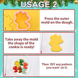 Christmas Cookie Cutters, 3D Christmas Holiday Cookie Cutters Shapes With Santa/Xmas Tree/House/Deer, Christmas Party Decorations Ornaments
