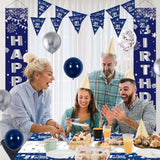 21St Birthday Decorations For Men And Women Blue, Happy 21St Birthday Door Backdrop Banner Balloons 21 Years Old Birthday Porch Sign Party Supplies With Latex Balloons Decor 21St Bday Boy Her Him