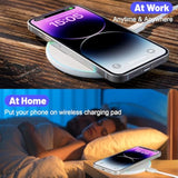 15W Fast Wireless Charger Pad,Wireless Phone Charging Station Compatible With Iphone 14/15/13/12/11/Se/X/Airpods,Fast Charge For Samsung Galaxy S23/S22/S21/S20/Note 20/Buds/Buds (White) (White)