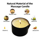 Massage Candles For Body Therapy-Natural Soybean Wax Low Temp Massage Oil Candles For Skin Care-Body Lotion Candle Romantic Gift Set Of 4 Pcs 13.4 Oz