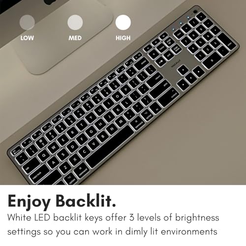 Backlit Bluetooth Keyboard For Mac - Compatible Apple Keyboard Wireless - Multi-Device For Macbook Pro/Air, Imac, Imac Pro, Mac Mini/Pro