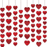 90 Hearts Valentines Day Heart Banner Decorations Felt Red Heart Shape