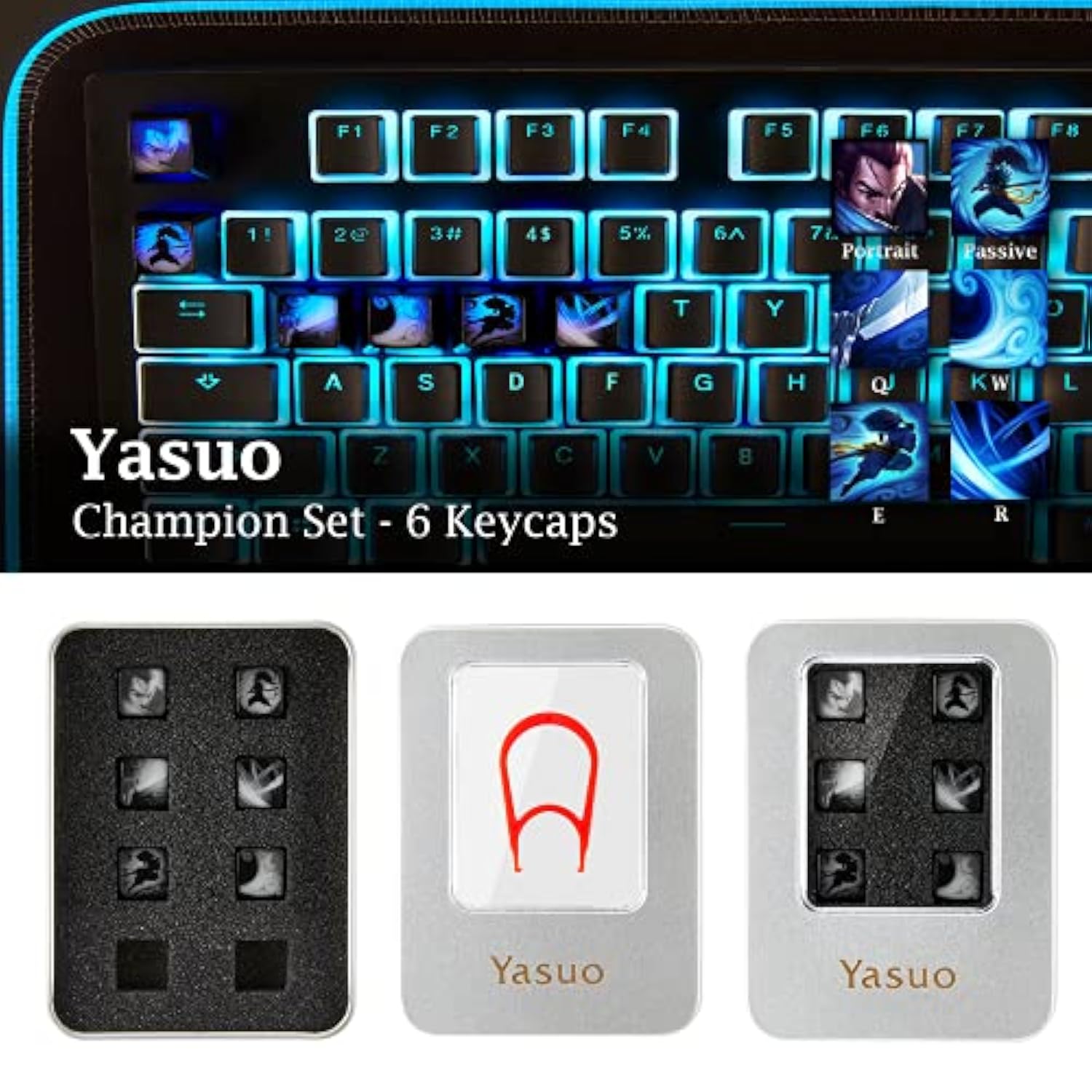 League Of Legends Custom Keycaps (Champion Bard) - Laser Engraved With Each Ch