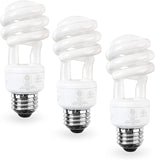 13W Spiral CFL Light Bulbs E26 Base 2700K Warm White 800 Lumens 65W Equivalent UL Listed 3 Pack