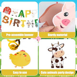 50 Pcs Farm Animals Party Decorations Happy Birthday Banner And Hanging Swirls Animal Theme Foil Hanging Streamers For Farm Theme Birthday Party Supplies