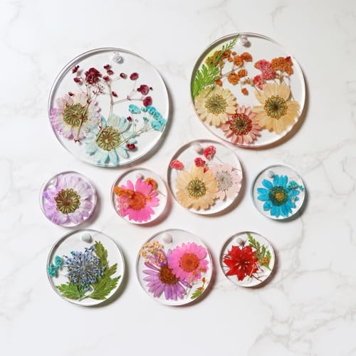Flat Circle Resin Molds, 3Pcs Silicone Round Earrings Pendant Resin Molds With 25 Cavities For Earrings, Keychain,Pet Tag,Jewelry Making,Epoxy Resin Art