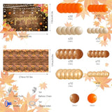 Pumpkin Baby Fall Balloon Arch Kit with Rustic Banner Backdrop for Autumn Party