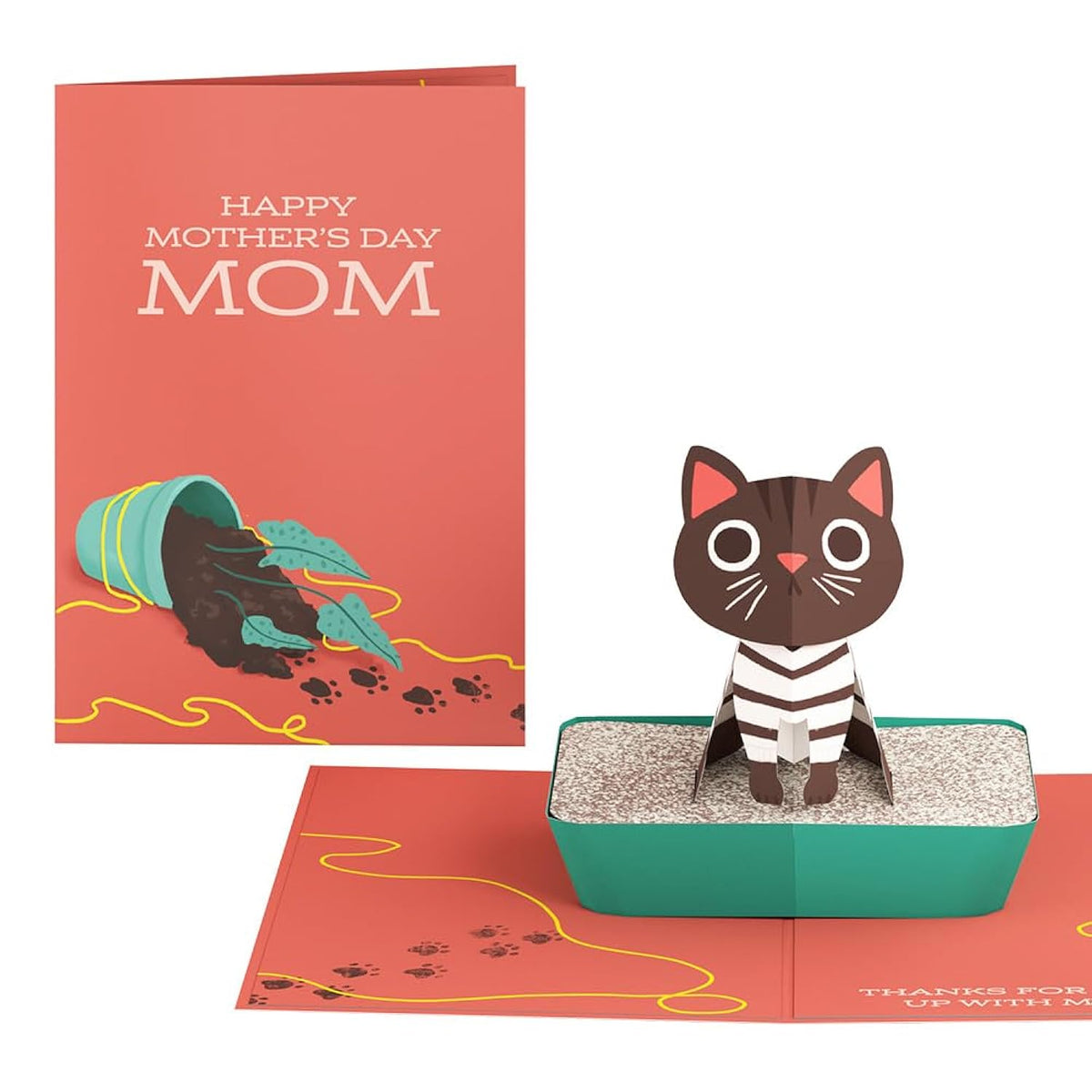 Mother'S Day Pop-Up Card For Her - 3D Greeting Cards For Mom, Wife, Women - Thanks For Putting Up With My Mess - 5" X 7" Card - Blank Notecard & Envelope Included