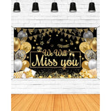 We Will Miss You Black Gold Farewell Backdrop 70.8×43.3 Inch
