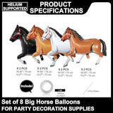 8 Pack Horse Balloons Westeren Cowboy Horse Balloons For Western Cowboy Horse Theme Birthday Party Decorations