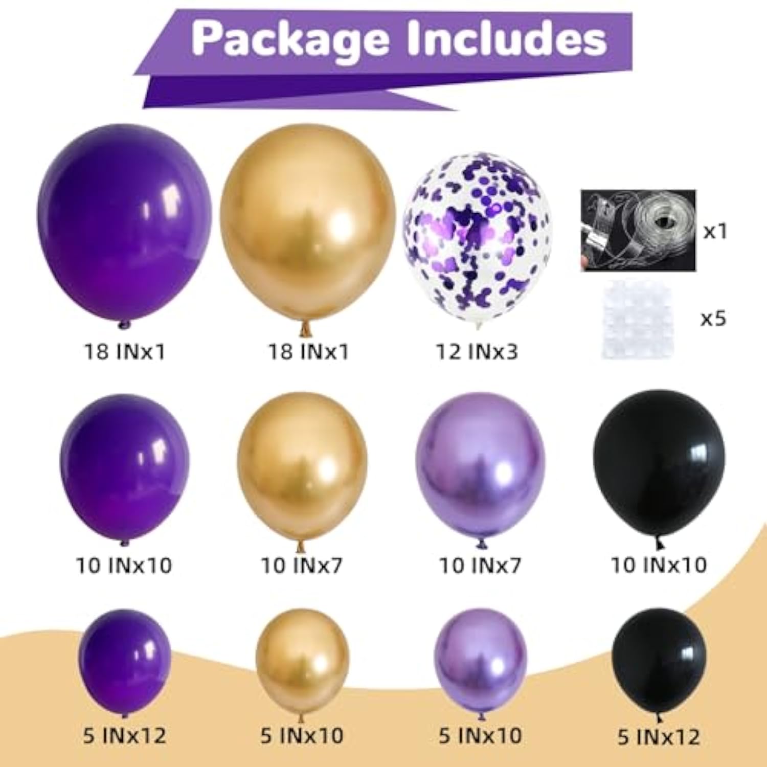 Purple Black And Gold Balloon Arch Kit Graduation Balloons Garland Black Metallic Dark Royal Purple Gold Confetti Balloon For Women Grad Class Of 2025 Decor Birthday Baby Shower Party