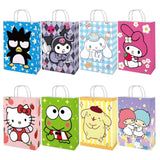 Kitty Birthday Party Supplies, 16Pcs Party Goodie Gift Bags, Including 8 Patterns Double Sided Printed Ideal For Kawaii Birthday Party Decorations