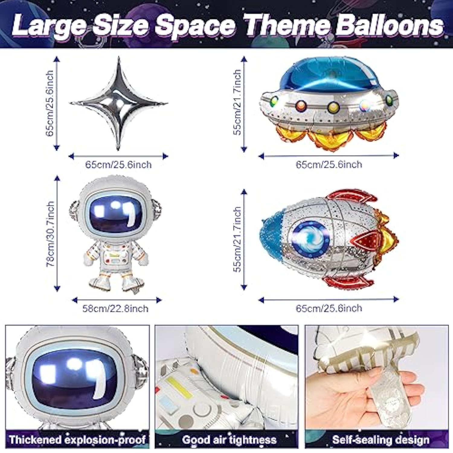 180-Piece Outer Space Party Set – Galaxy Decor, Tableware & Balloons for Kids' Birthdays