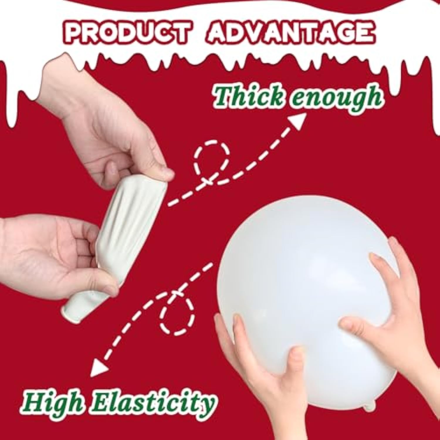 100 Pcs Christmas Red Green Balloons 12 Inch Red Green And White Latex Balloons With 65Ft Ribbon For Christmas Birthday Baby Shower Party Decorations