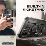 SUPCASE for iPhone 16 Pro Case with Stand (UBPro Mag), [Support MagSafe] [Built-in Screen Protector & Belt Clip] [Military-Grade Protection] Magnetic Phone Case for iPhone 16 Pro 6.3'' 2024, Black