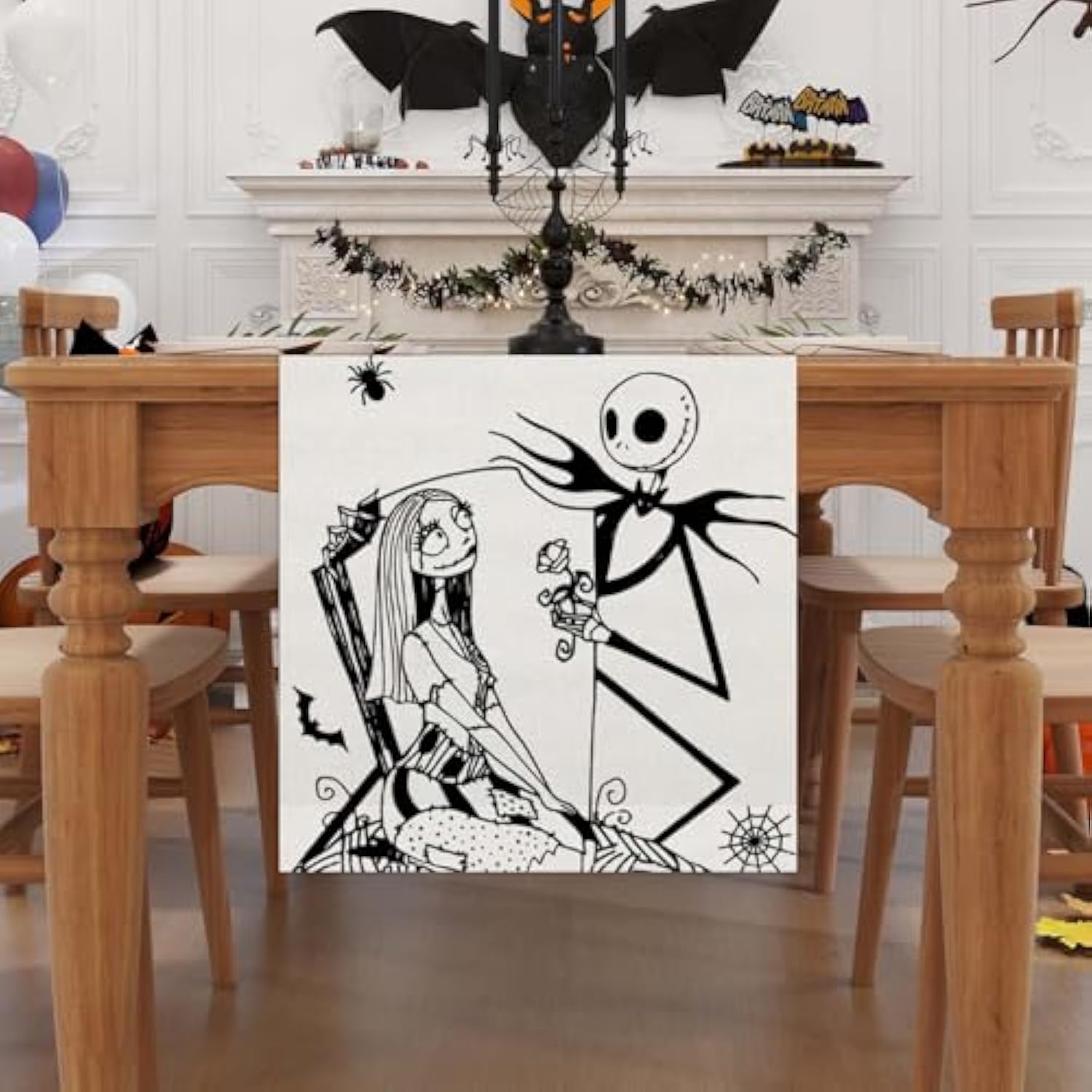 Halloween Table Runner 72 Inches Long, Halloween Home Kitchen Dining Room Table Decor, Christmas Xmas Winter Holiday Decorations And Supplies For Home