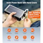 Power Bank Wireless Charger 45800Mah Built In Hand Crank And 4 Cables 15W Fast Charging Power Bank 7 Outputs & 4 Inputs Solar Portable Charger, Sos/Strobe/Strong Flashlights, Compass