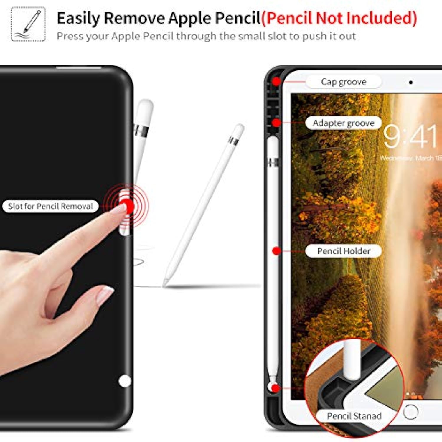 Ipad 9Th/8Th/7Th Generation Case 2021/2020/2019 Ipad 10.2 Inch Case With Penci