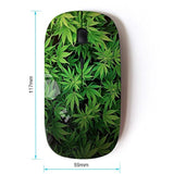 Marijuana Cannabis Weed Hemp Leaf Smoker Design Ergonomic Wireless Mouse With Nano Receiver
