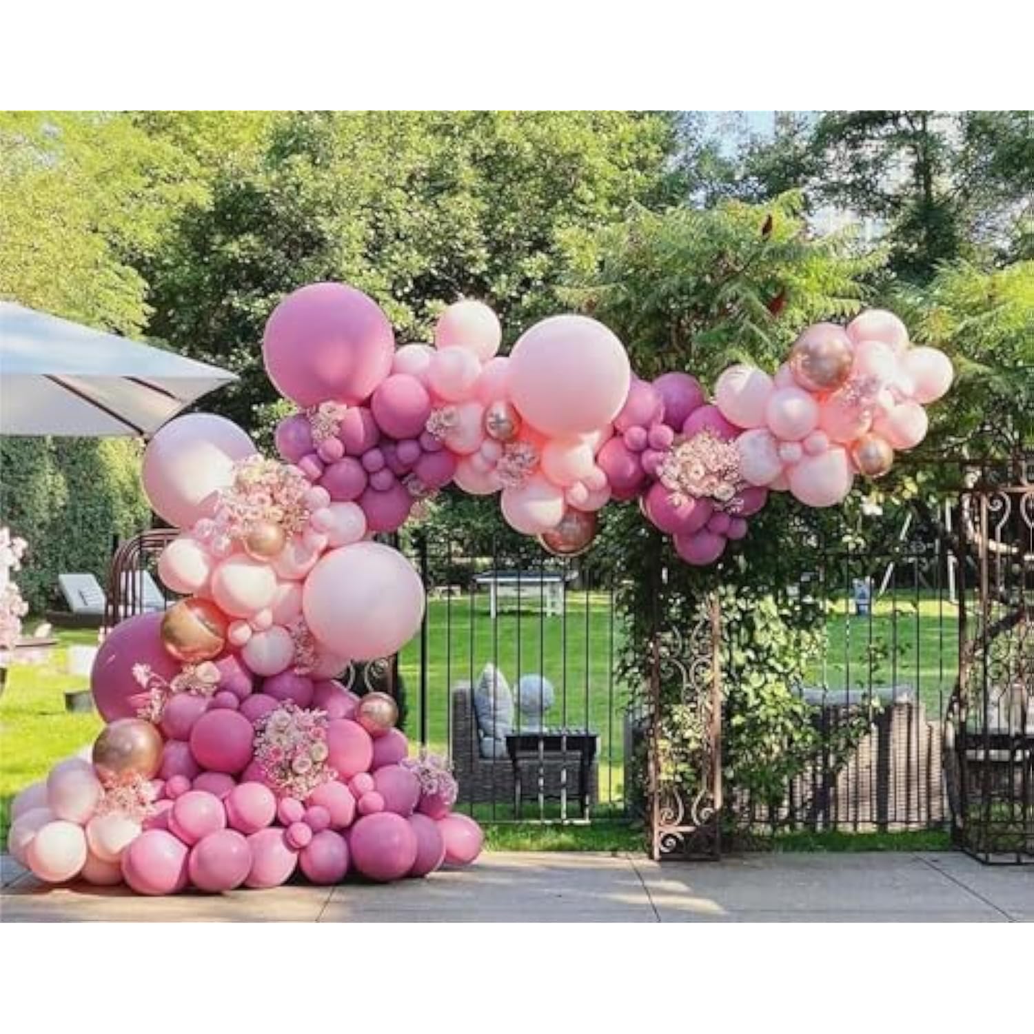 Retro Rose Baby Pink Champagne White Sand Balloons Garland Arch Kit, 146Pcs Latex Balloons Different Sizes 18 12 10 5 Inch For Party Decorations, Wedding Backdrop, Birthday, Graduation