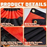 Halloween Bunting Flag 2x4ft Orange Black Stripes with Grommets Pleated Fan Banner Decor