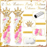 2 Princess Balloon Column Kits with Crowns & 100 Balloons for Baby Shower or Birthday Party