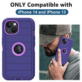 For Iphone 14 Case, Iphone 13 Case, [With Built-In Screen Protector] [Military Grade Drop Protection] Full Body Cover Shockproof Protective Phone Case For Apple Iphone 14/13
