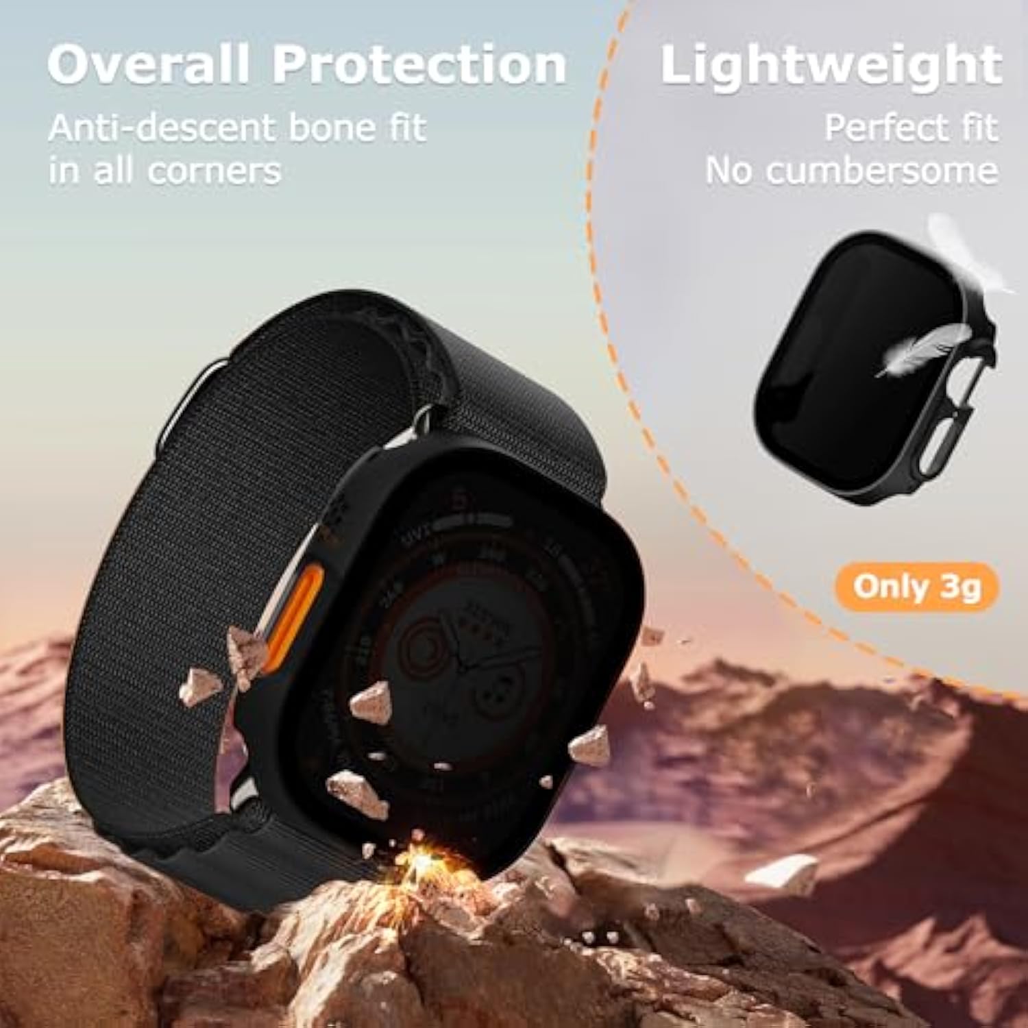 For Apple Watch Ultra/Ultra 2 Privacy Screen Protector Case 49Mm, [Anti-Peeping] Protective Bumper Cover For Apple Watch 49Mm, 2 Pack, Black