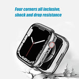 For Apple Watch Series 9 & 8 & 7 Screen Protector Case [41Mm], Ultra-Thin Hard Pc Case Built In Tempered Glass For Iwatch, Shockproof Cover With Button [2 Pack][Clear]