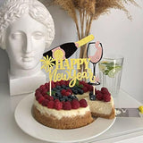 2026 Happy New Year Cake Topper Glitter Fireworks Cheers Party Decoration