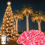 101Ft 620Led Candy Canes Rope Lights With 8 Lighting Modes, Candy Cane Christmas Lights Waterproof Christmas Lights Decoration For Party Garden Yard Halloween Holiday Tree Decoration