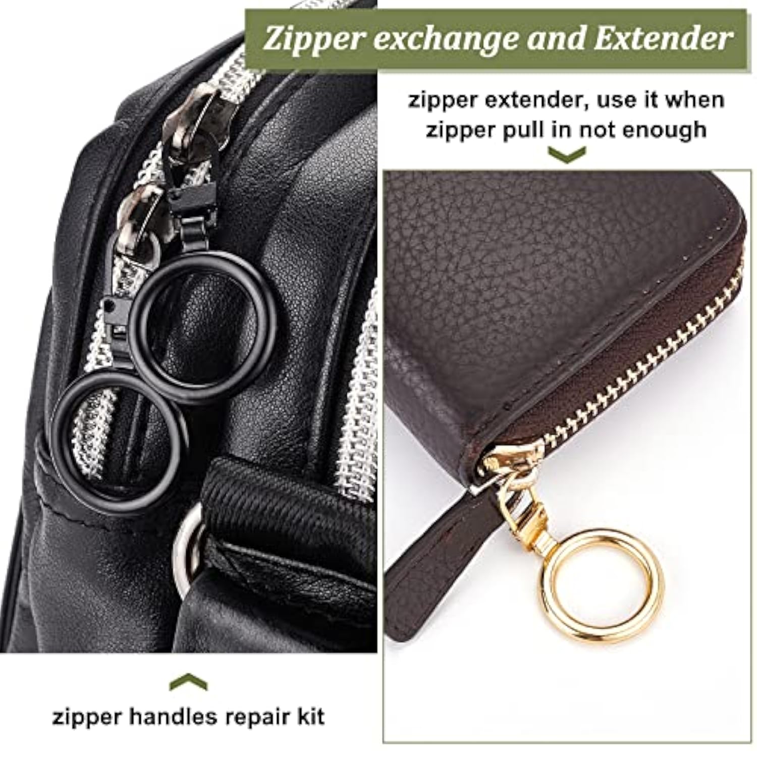 20Pcs 5 Colors Zipper Pull Replacement, Round Ring Shape Geometric Cir