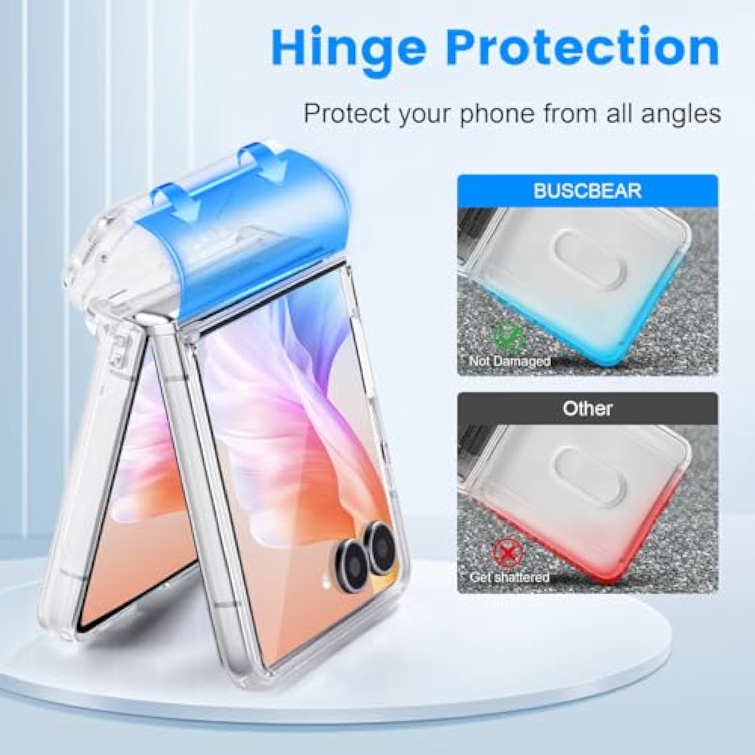 Designed For Samsung Galaxy Z Flip 7 Case With Card Holder&Hinge Protection, Clear Wallet Phone Case With Stand Ultra-Thin Shockproof Protective Cover For Galaxy Z Flip 7 2025