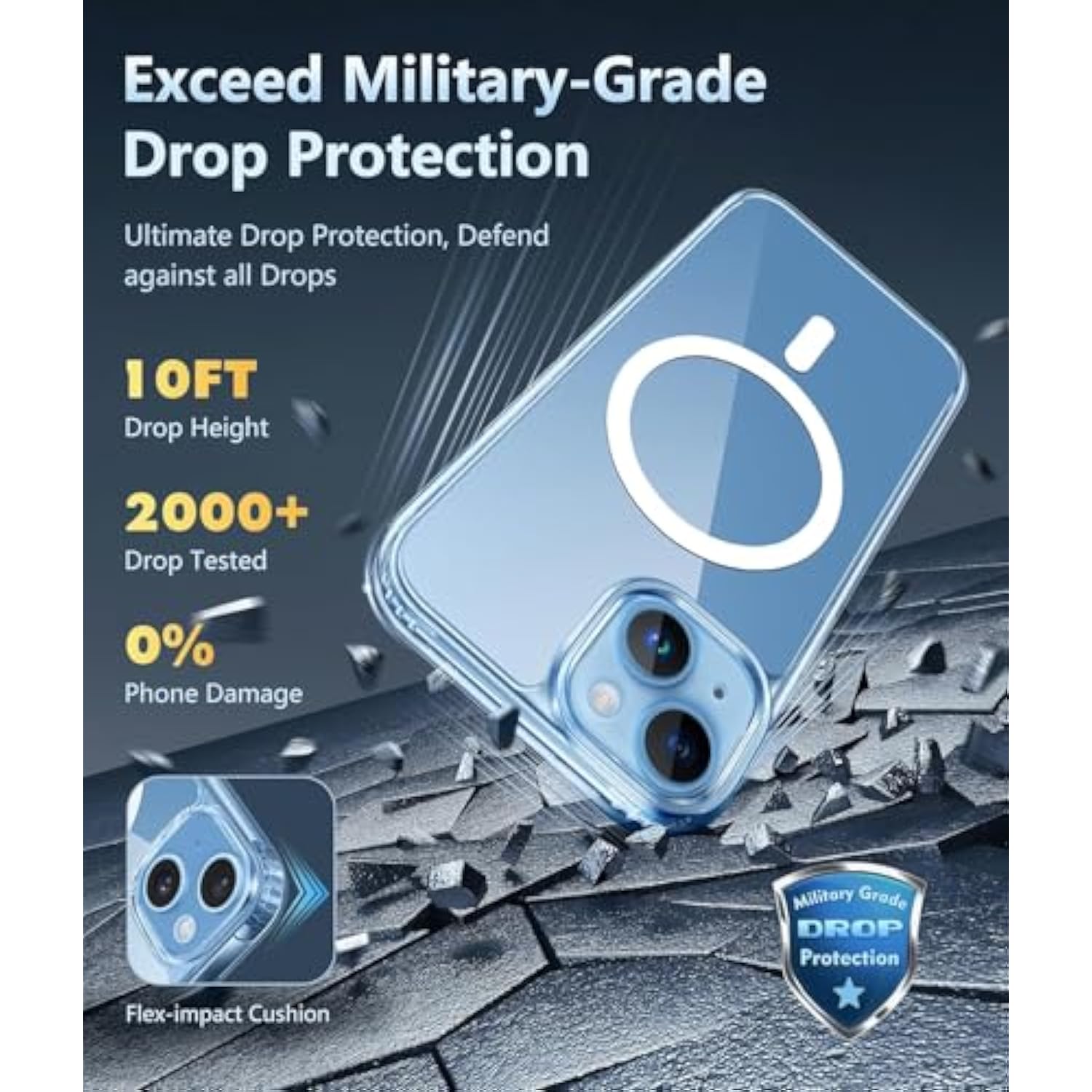 Clear Magnetic Military-Grade Shockproof Case for iPhone 13