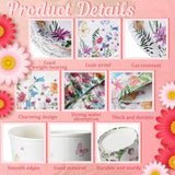 400 Pcs Spring Plates And Napkins Set Paper Flower Dinnerware Disposable Party Supplies For 50 Guest Dinnerware Knife Fork Spoon For Spring Birthday Party(Light Color,Wildflower)