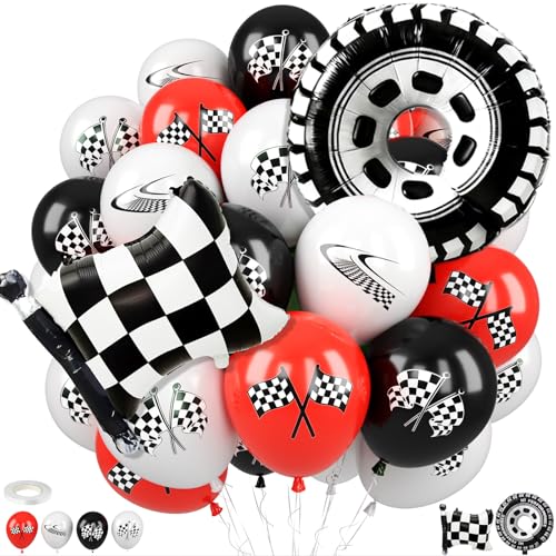 Race Car Balloons,Racing Theme for Boys First Birthday Party Decorations