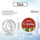 500 Pcs 1.5 Inch Merry Christmas Stickers Roll Christmas Labels For Gift Packing, Cards, Envelopes, Party Supplies (Christmas Tree 2)