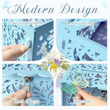 Blue Wedding Card Box For Party, Pvc Gift Card Box For Wedding Decorations With Lock, Envelope Money Wedding Card Boxes For Reception Anniversary Graduation Bridal Shower Birthday Decor