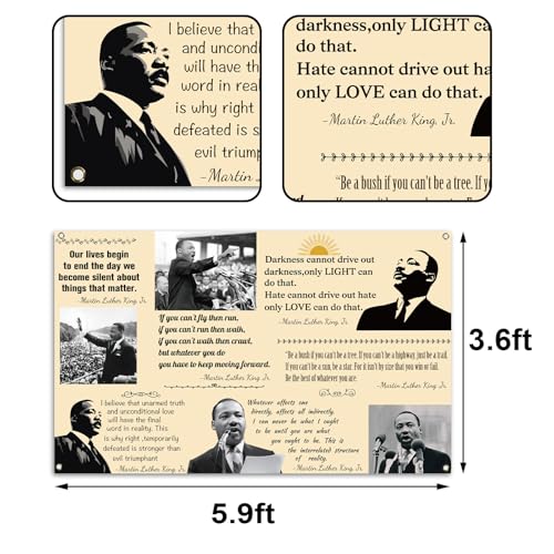 Martin Luther King Jr. Day Photo Booth Backdrop for Bulletin Board Decorations History Famous Quote MLK Day Decor Inspiration School Classroom Wall Decor (5.9×3.6ft)