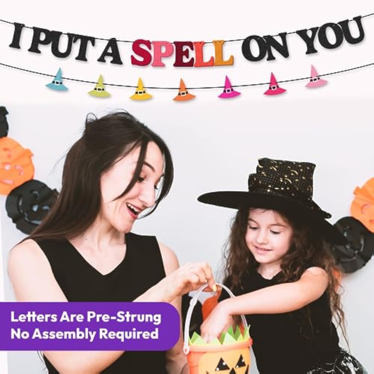 Halloween Party Banner Felt I Put A Spell On You Decor Favors for Kids